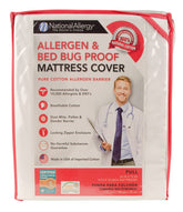 National Allergy Pure Cotton Allergen & Bed Bug Proof Full Mattress Cover 54x75 Inch White
